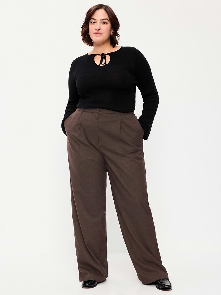 Image number 8 showing, High-Waisted Taylor Trouser Wide-Leg Pants