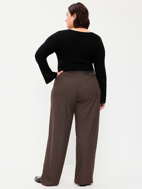 High-Waisted Taylor Trouser Wide-Leg Pants