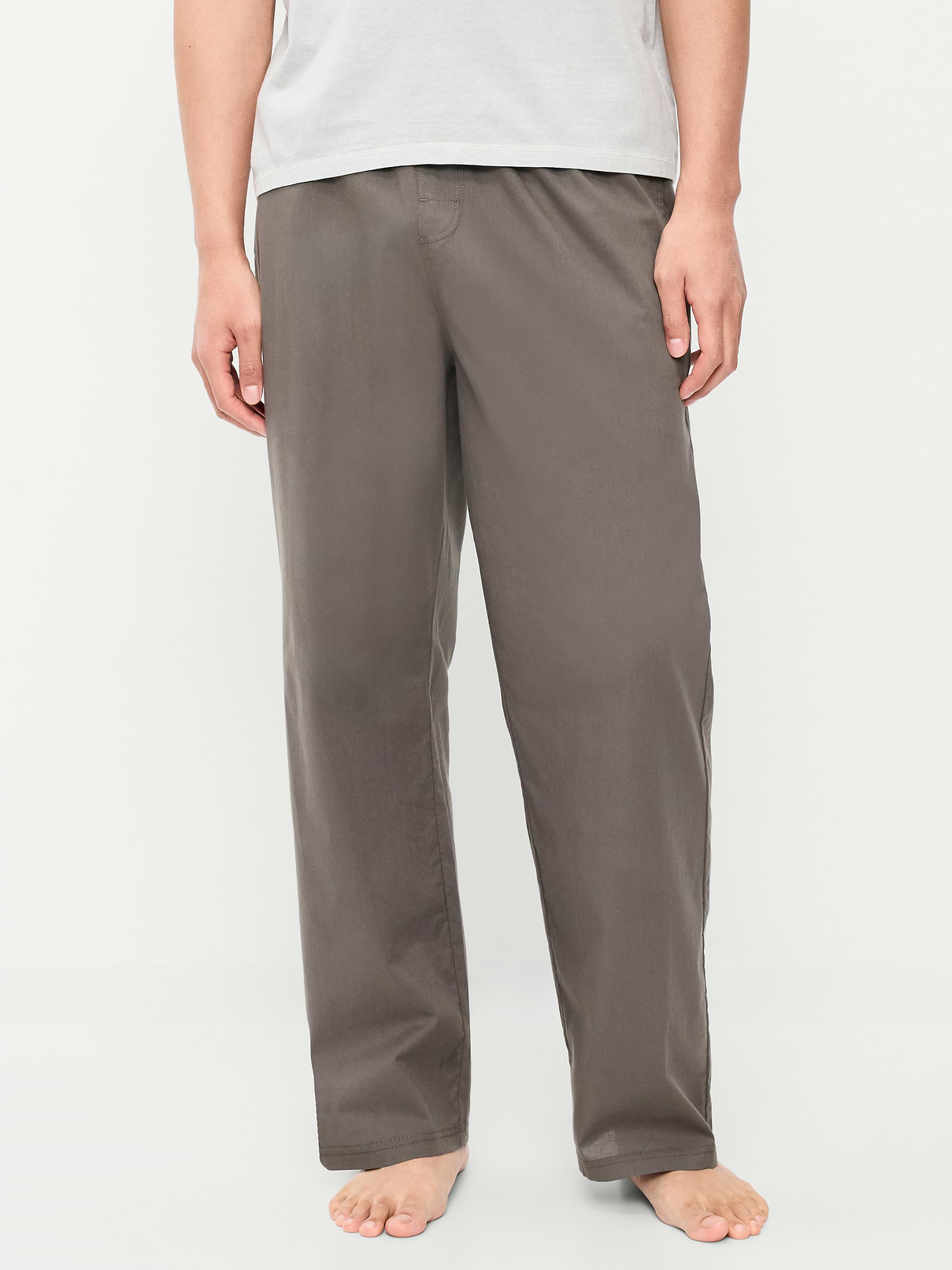 Image number 1 showing, Elastic-Waist Poplin Pajama Pant