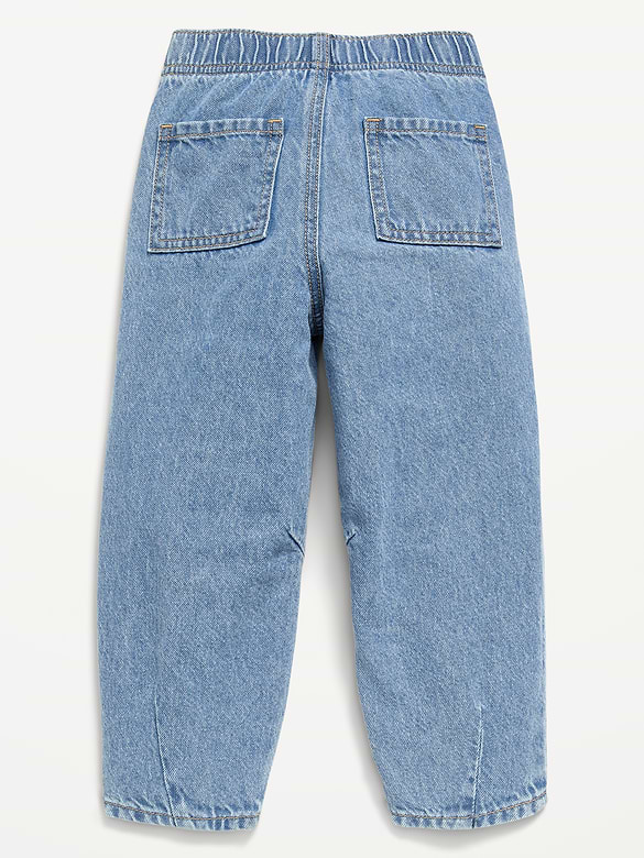 Pull-On Barrel-Leg Jeans for Toddler Girls