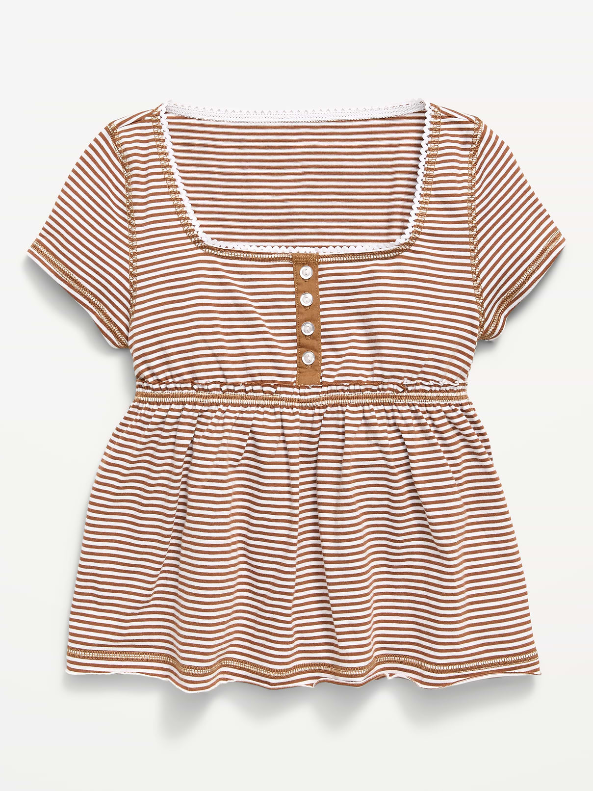 L'image numéro 1 présente Haut henley à manches courtes pour fille