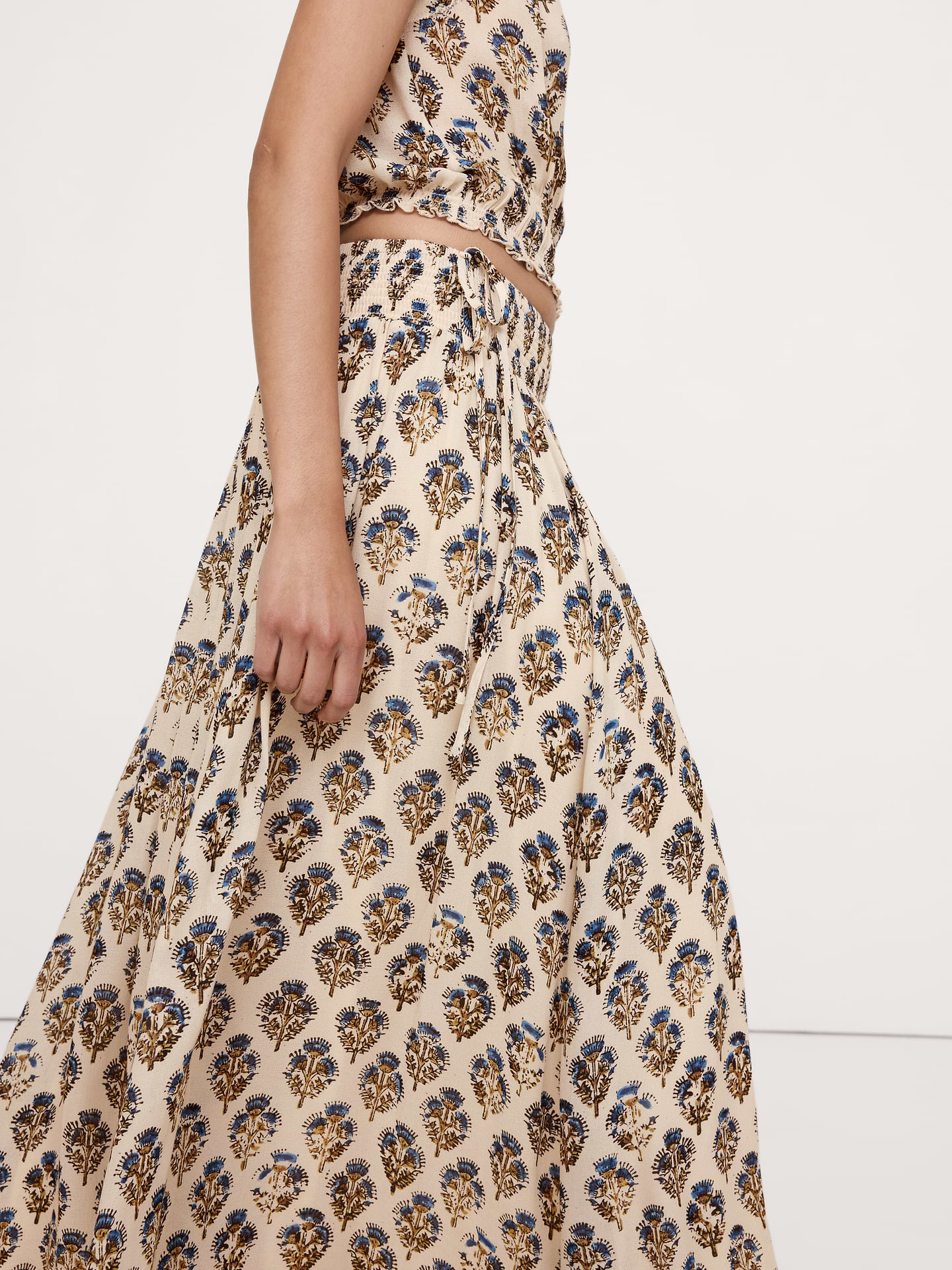Image number 3 showing, Smocked Georgette Maxi Skirt