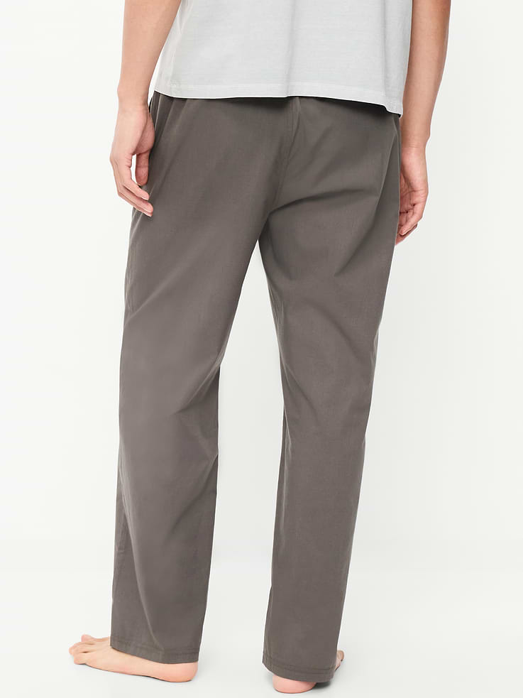 Image 2 of 3, Elastic-Waist Poplin Pajama Pant