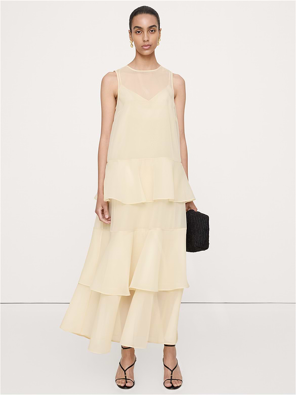 Organza Tiered Maxi Dress