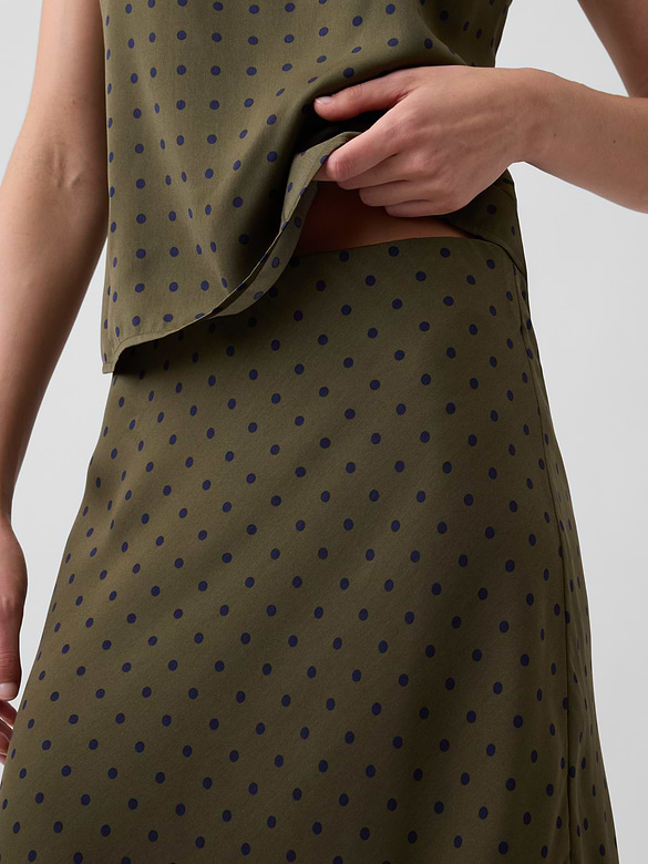 Satin Pull-On Maxi Skirt