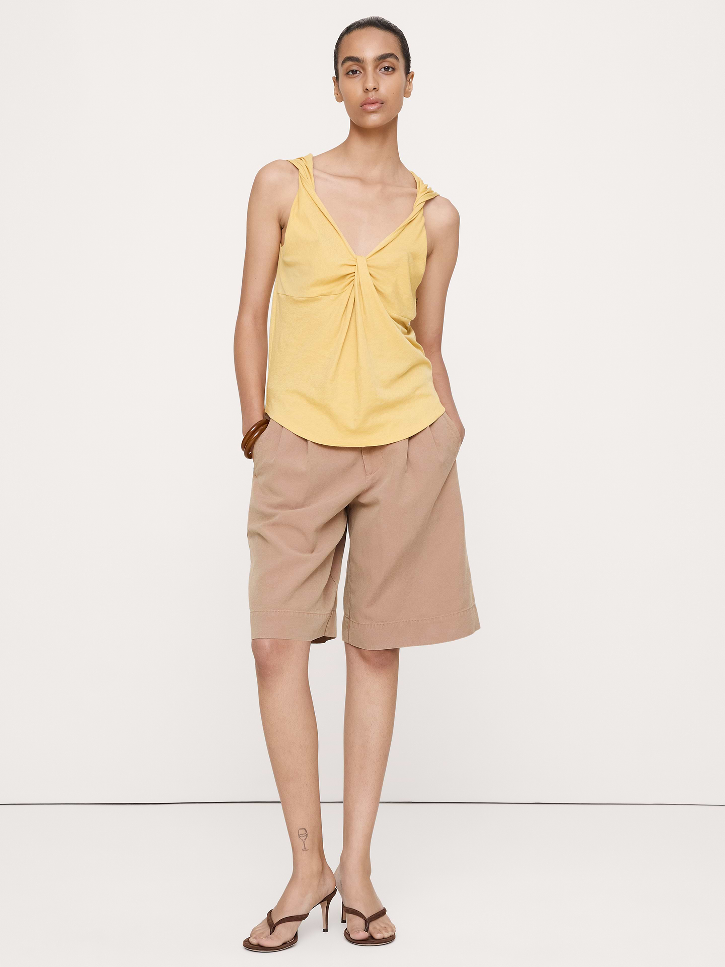 Image number 1 showing, Cotton-Silk Twisted Tank