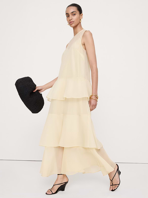Organza Tiered Maxi Dress