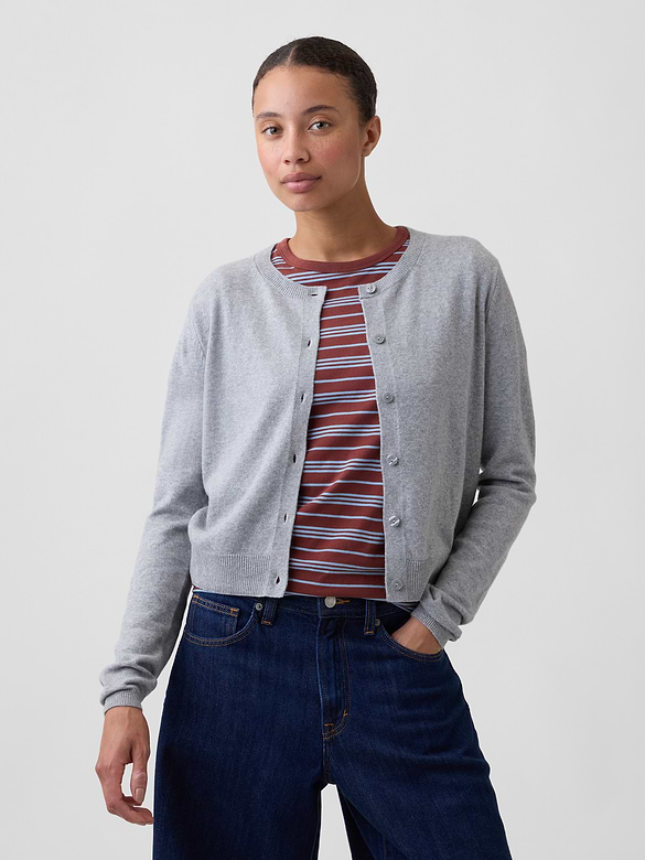 CashSoft Crewneck Cardigan