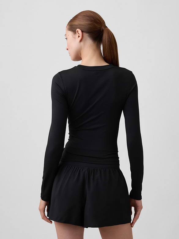 GapFit Brushed Jersey Crossover Top