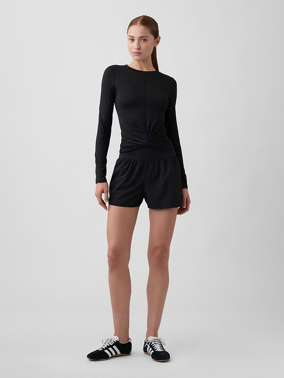 GapFit Brushed Jersey Crossover Top