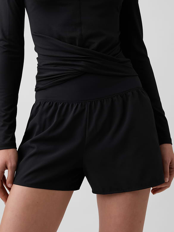 GapFit Brushed Jersey Crossover Top