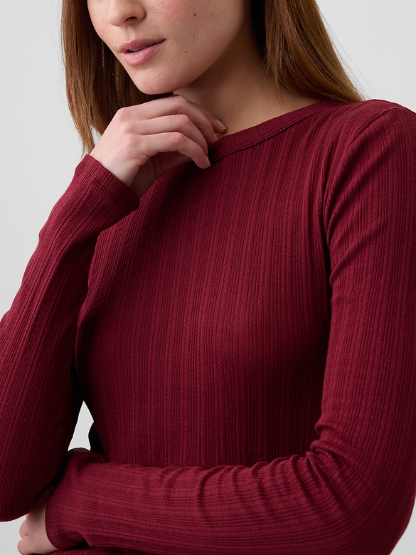 Essential Ribbed Pointelle T-Shirt