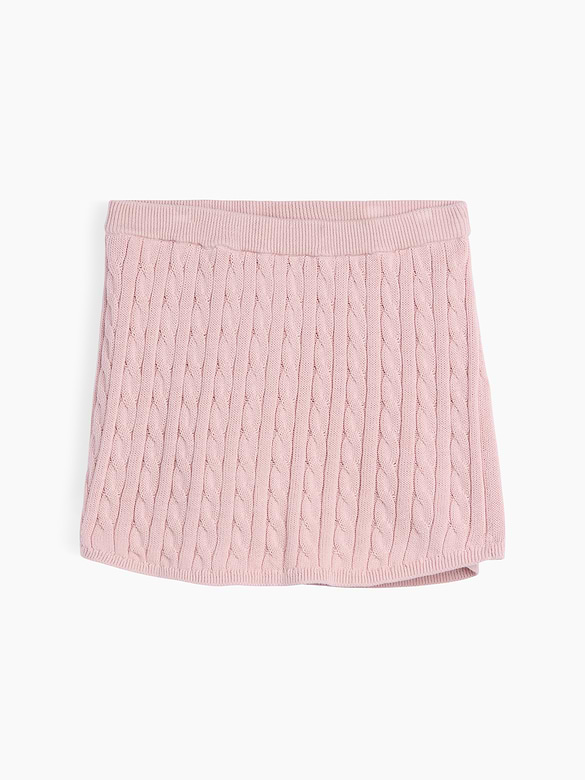 Kids 100% Cotton Cable-Knit Sweater Skort