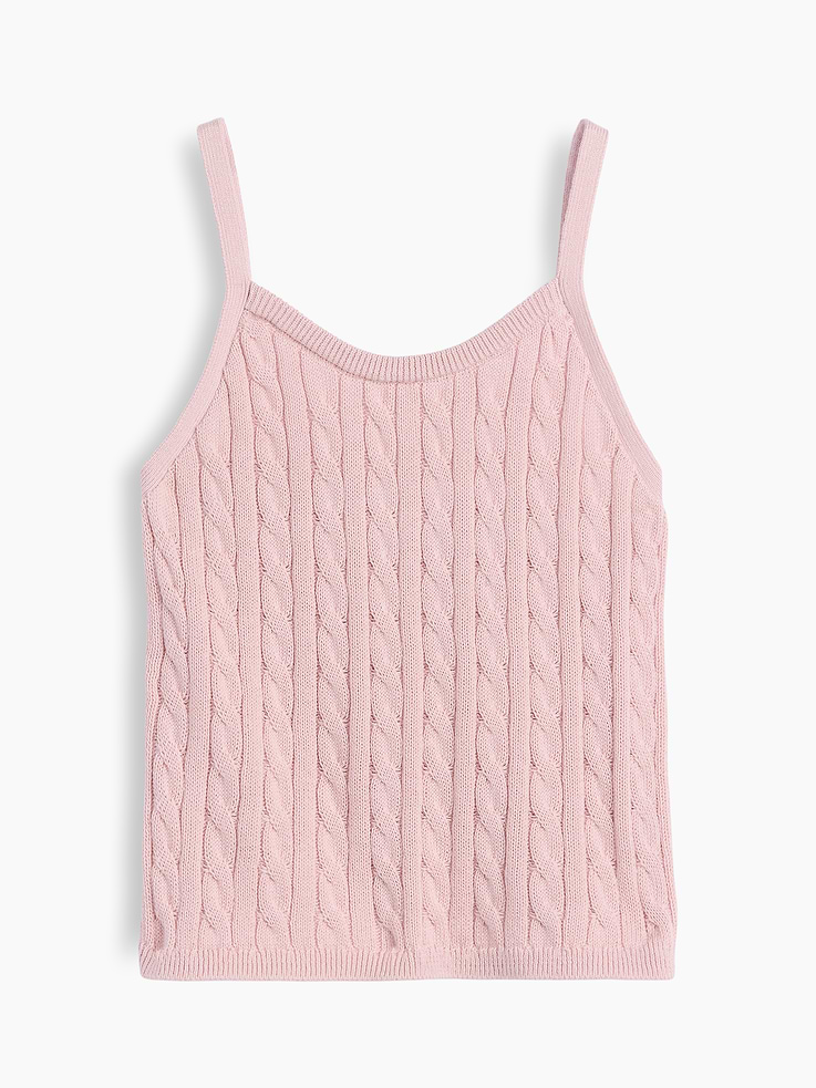 Image number 2 showing, Kids 100% Cotton Cable-Knit Sweater Cami