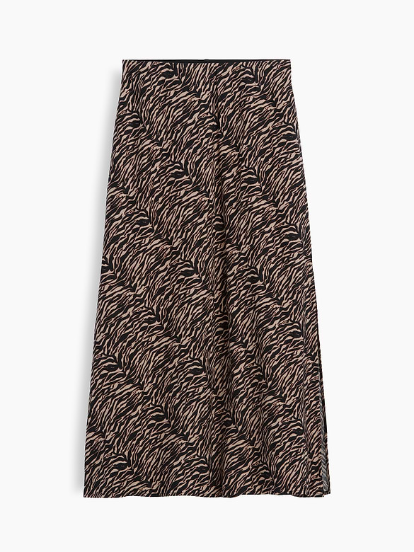 Linen-Blend Maxi Slip Skirt