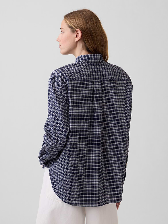 Seersucker Plaid Oversized Shirt