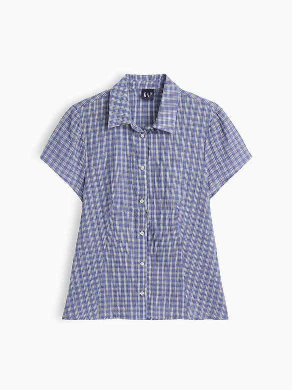 Fitted Cap-Sleeve Shirt