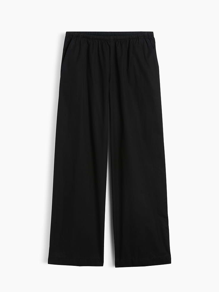 Image number 5 showing, Mid Rise Poplin Relaxed Easy Wide-Leg Pants