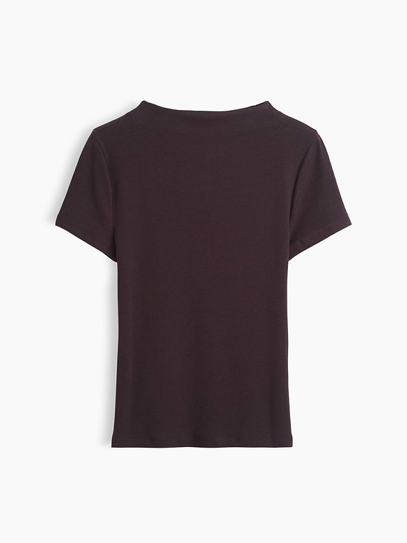 Modern Rib Mockneck Crop T-Shirt