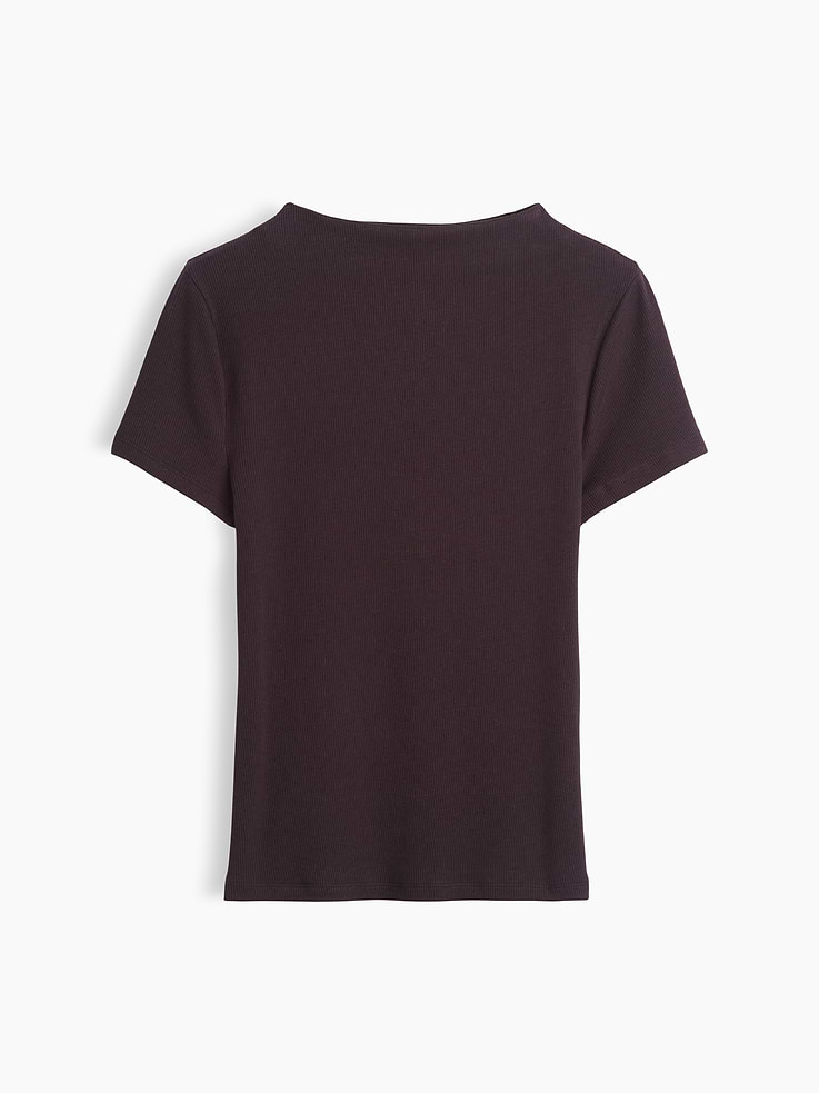 Image number 5 showing, Modern Rib Mockneck Crop T-Shirt