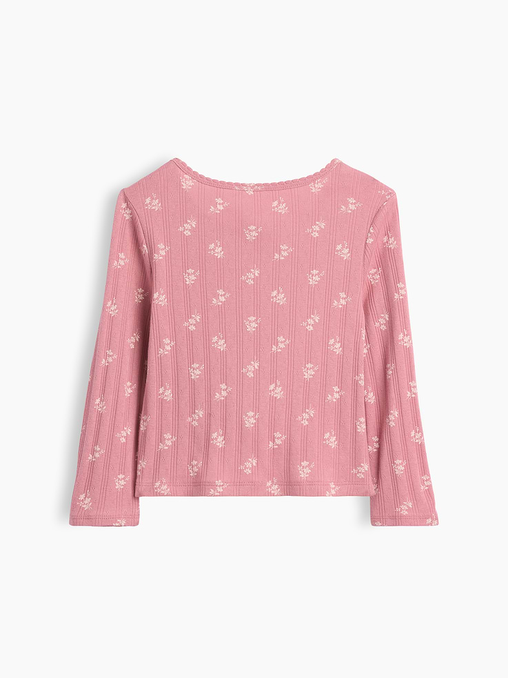 Image number 2 showing, Baby & Toddler Pointelle Rib Floral Cardigan