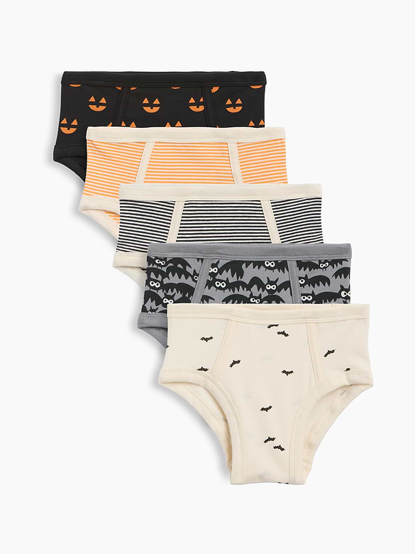 Toddler Organic Stretch Cotton Halloween Briefs (5-Pack)