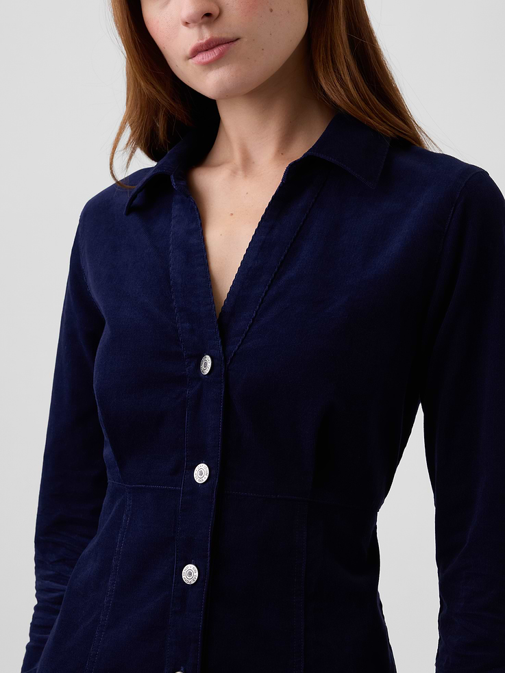 Image number 3 showing, Fitted Collared Mini Dress