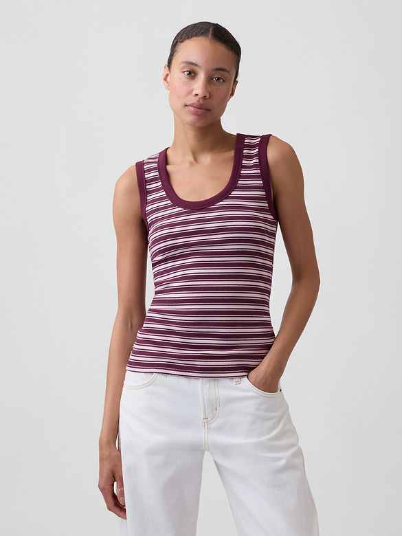 Ribbed Scoopneck Tank Top