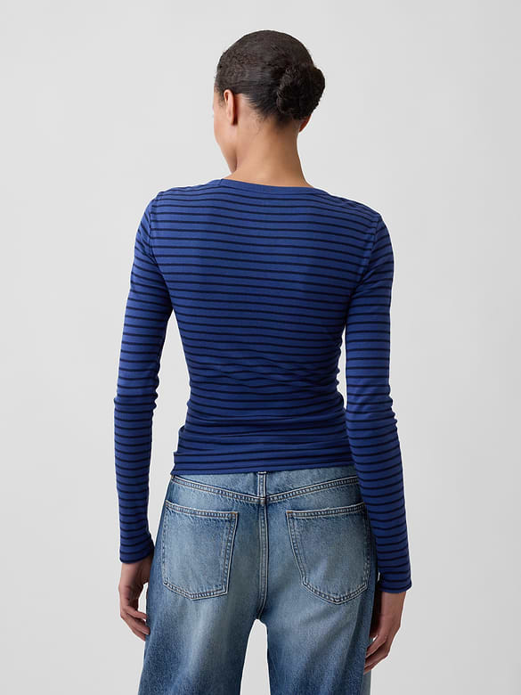 Modern Ribbed Crewneck T-Shirt