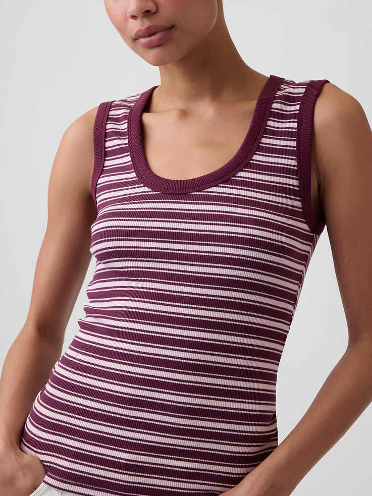 Image number 4 showing, Ribbed Scoopneck Tank Top