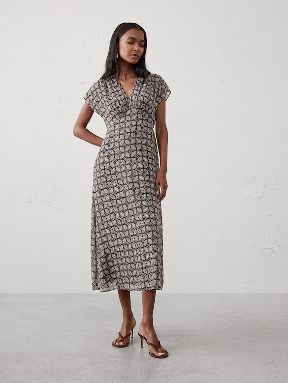 Gathered Empire Midi Dress