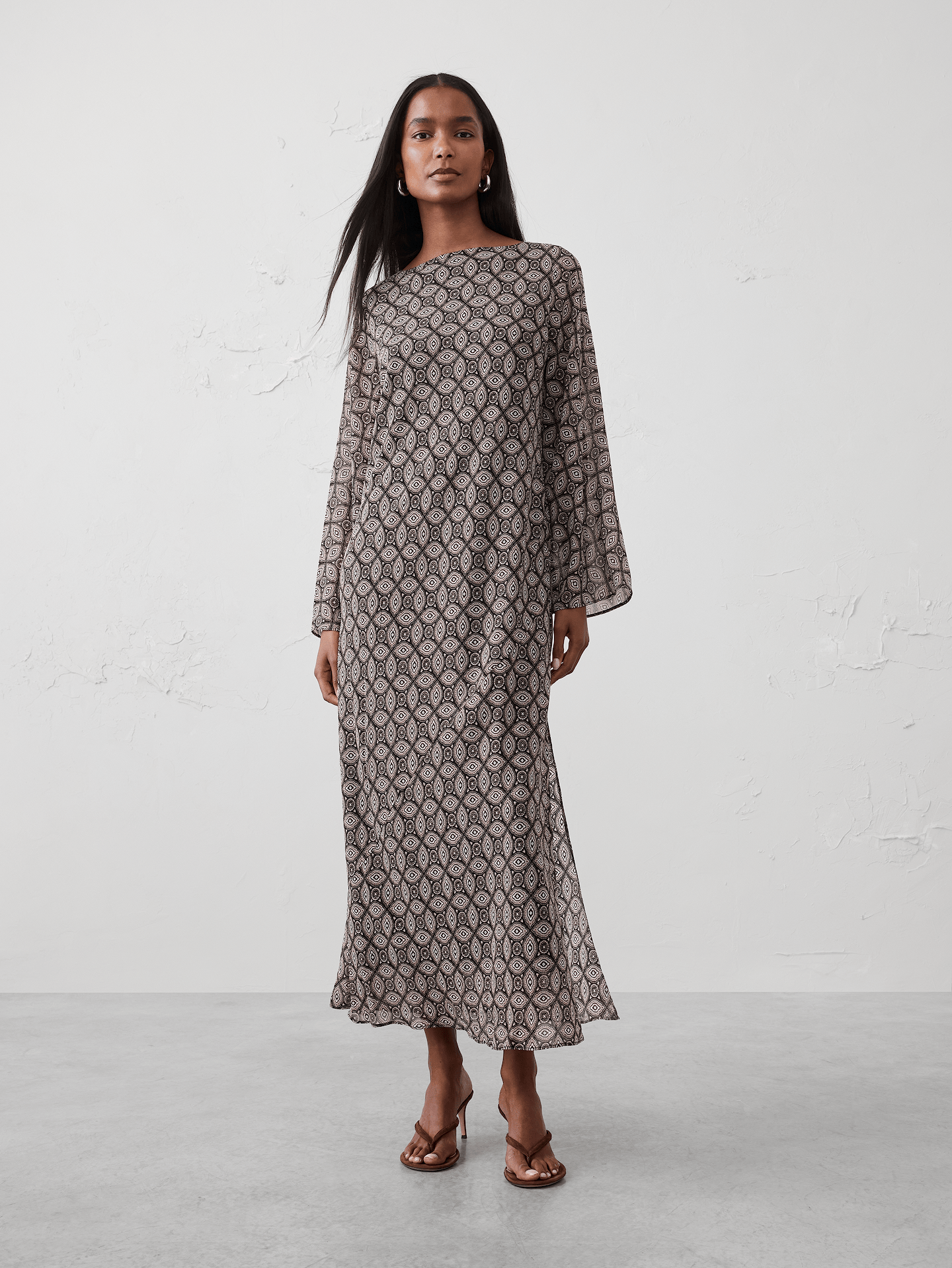 Image number 1 showing, Boatneck Maxi Dress