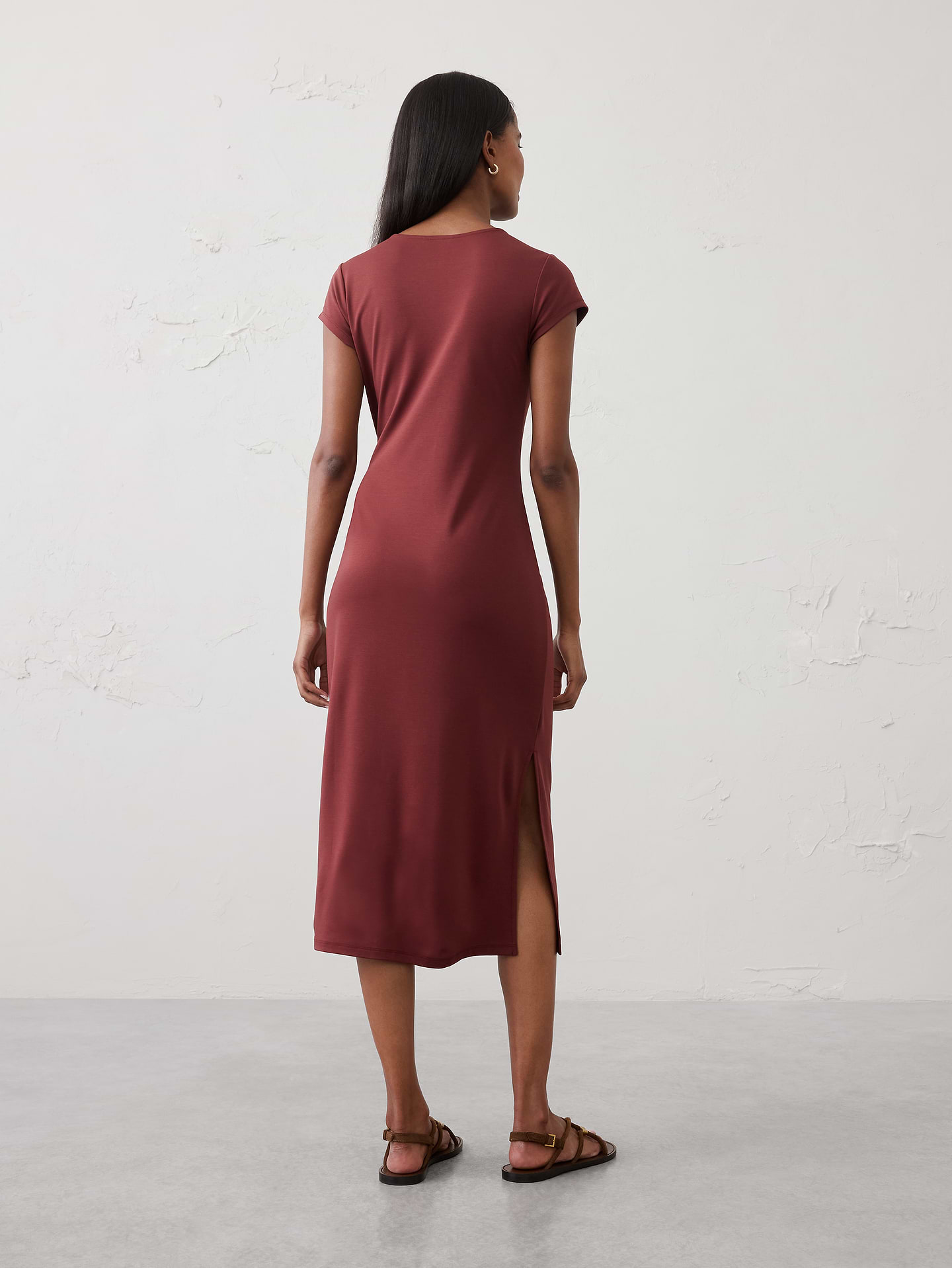 Image number 2 showing, Side-Tie Knit Midi Dress