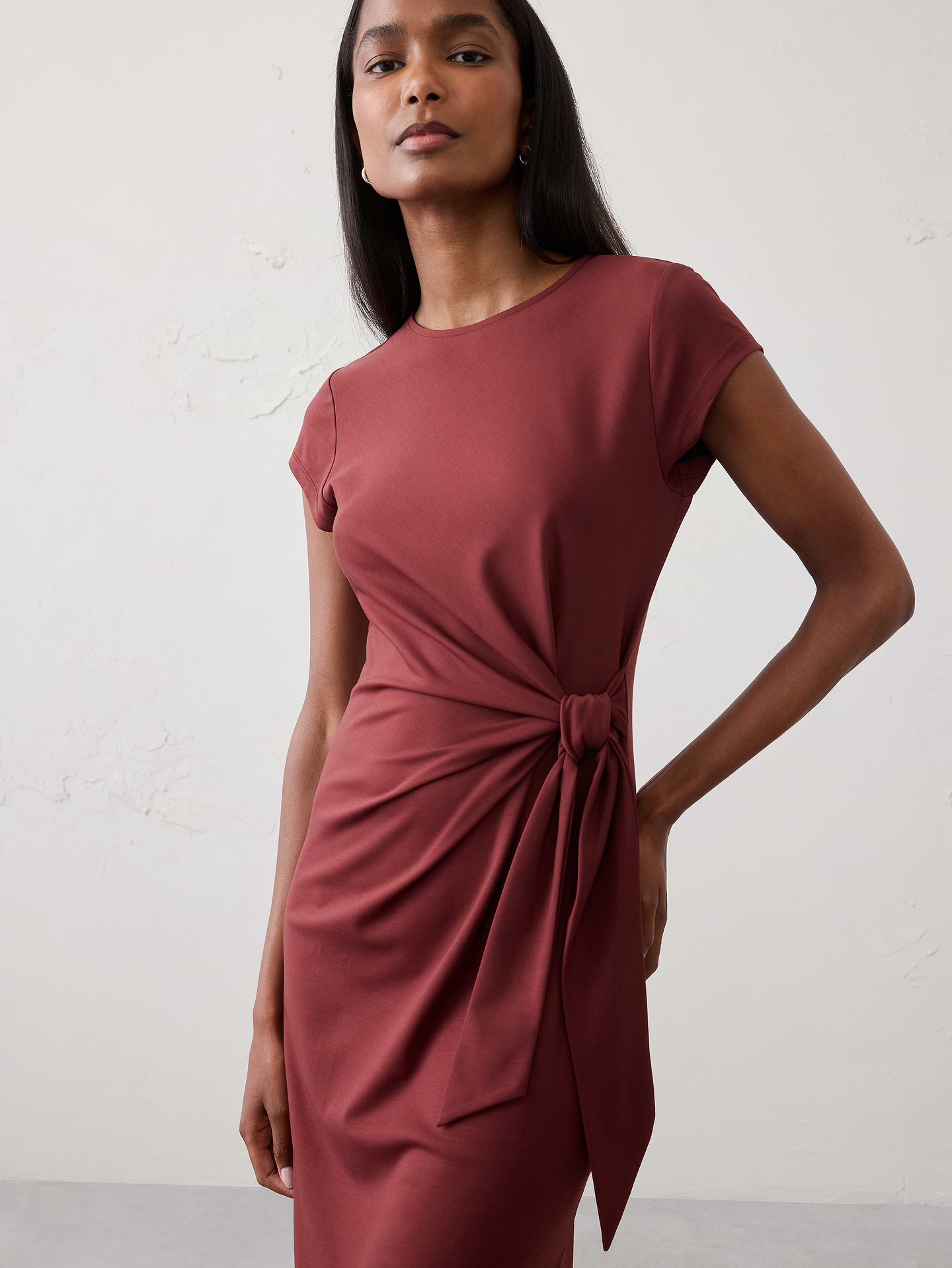 Image number 3 showing, Side-Tie Knit Midi Dress