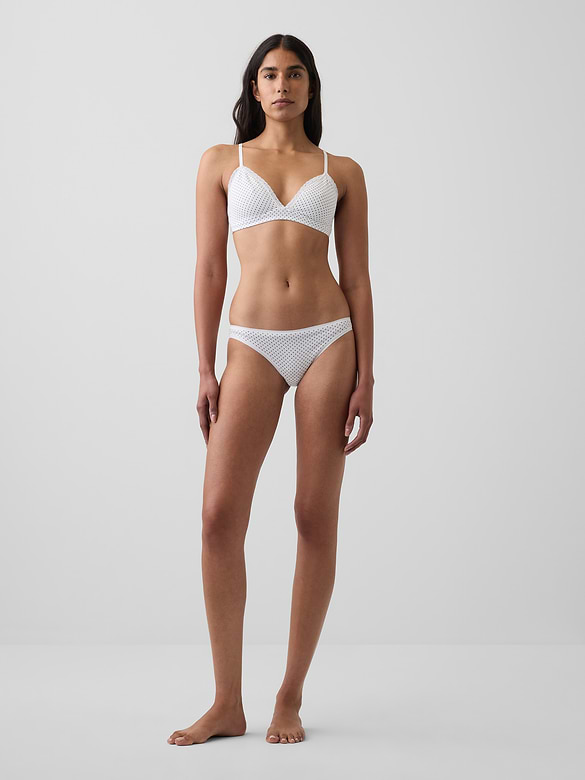SoftMade Organic Stretch Cotton Lace-Trim Triangle Bralette