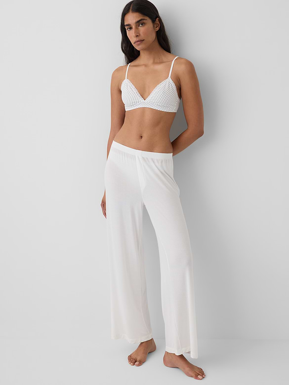 SoftMade Organic Stretch Cotton Lace-Trim Triangle Bralette