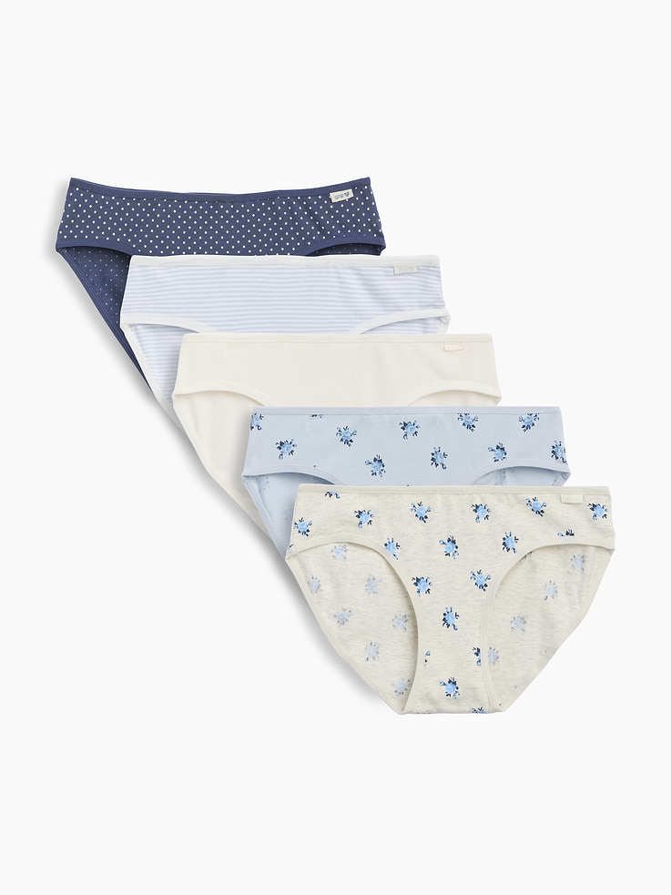 Image number 1 showing, Kids Organic Stretch Cotton Bikini Briefs (5-Pack)