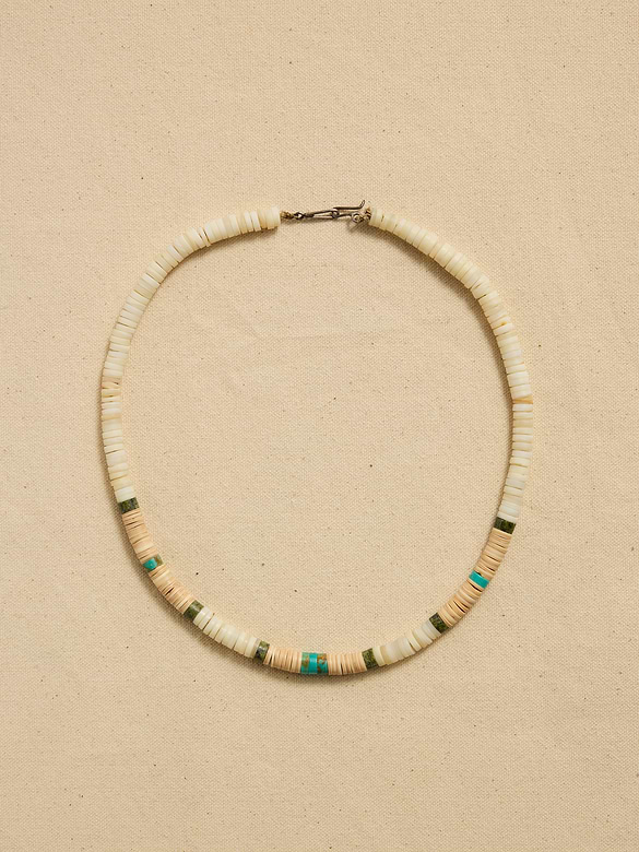 Archive Turquoise-Centered Beaded Surfer Necklace