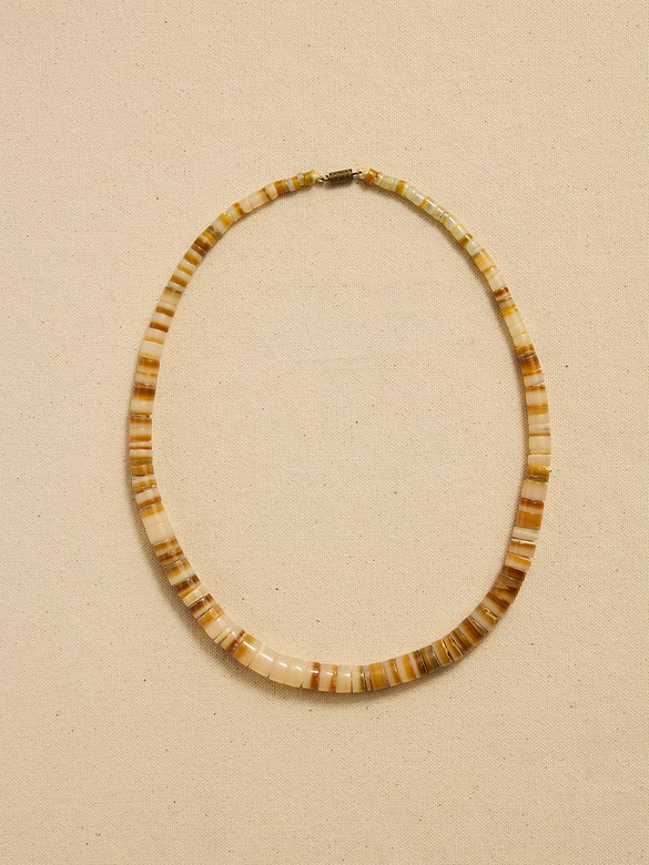 Archive Gold Lip Oyster Beaded Necklace