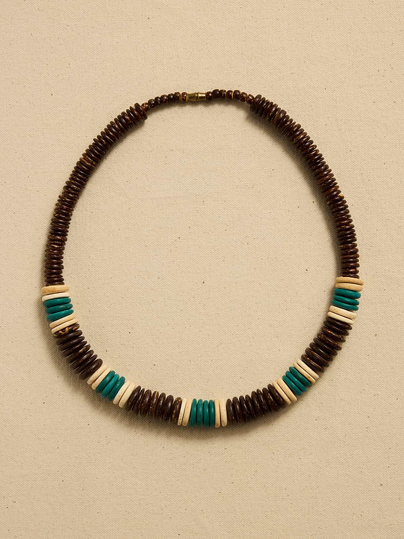 Archive Graduated Brown Beaded Matinee Necklace