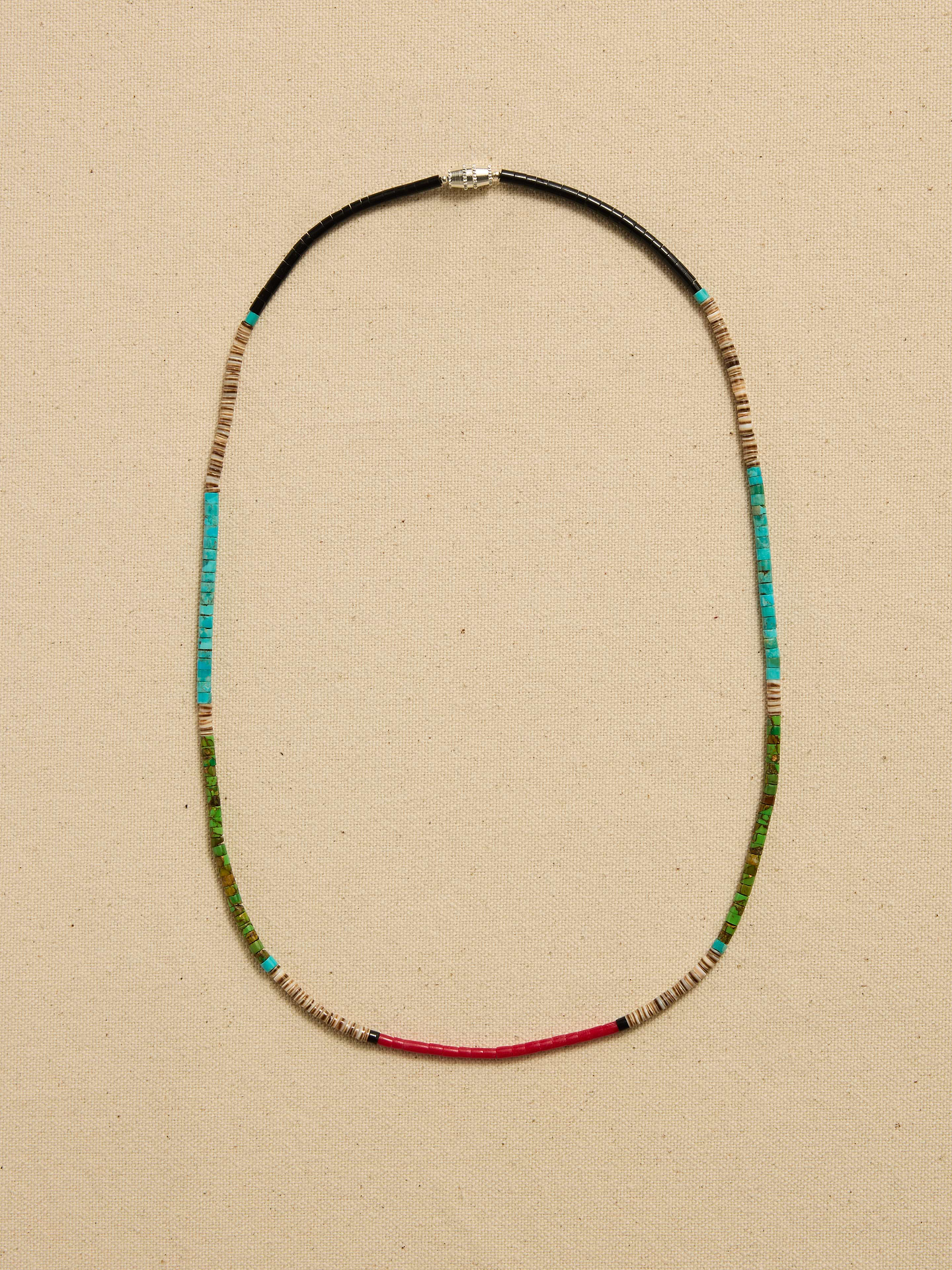 Image number 1 showing, Archive Brown And Turquoise Beaded Matinee Necklace