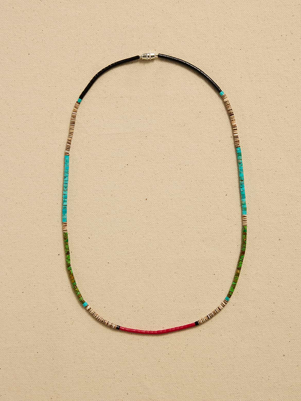 Archive Brown And Turquoise Beaded Matinee Necklace