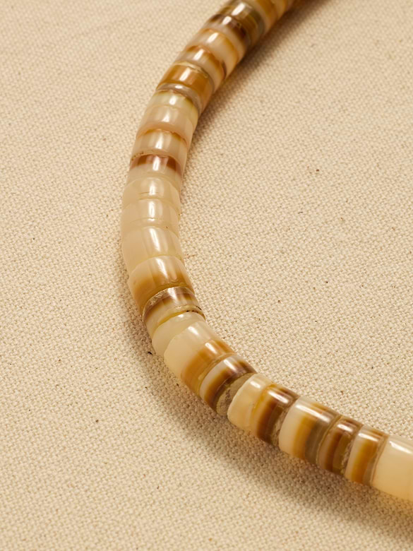 Archive Gold Lip Oyster Beaded Necklace