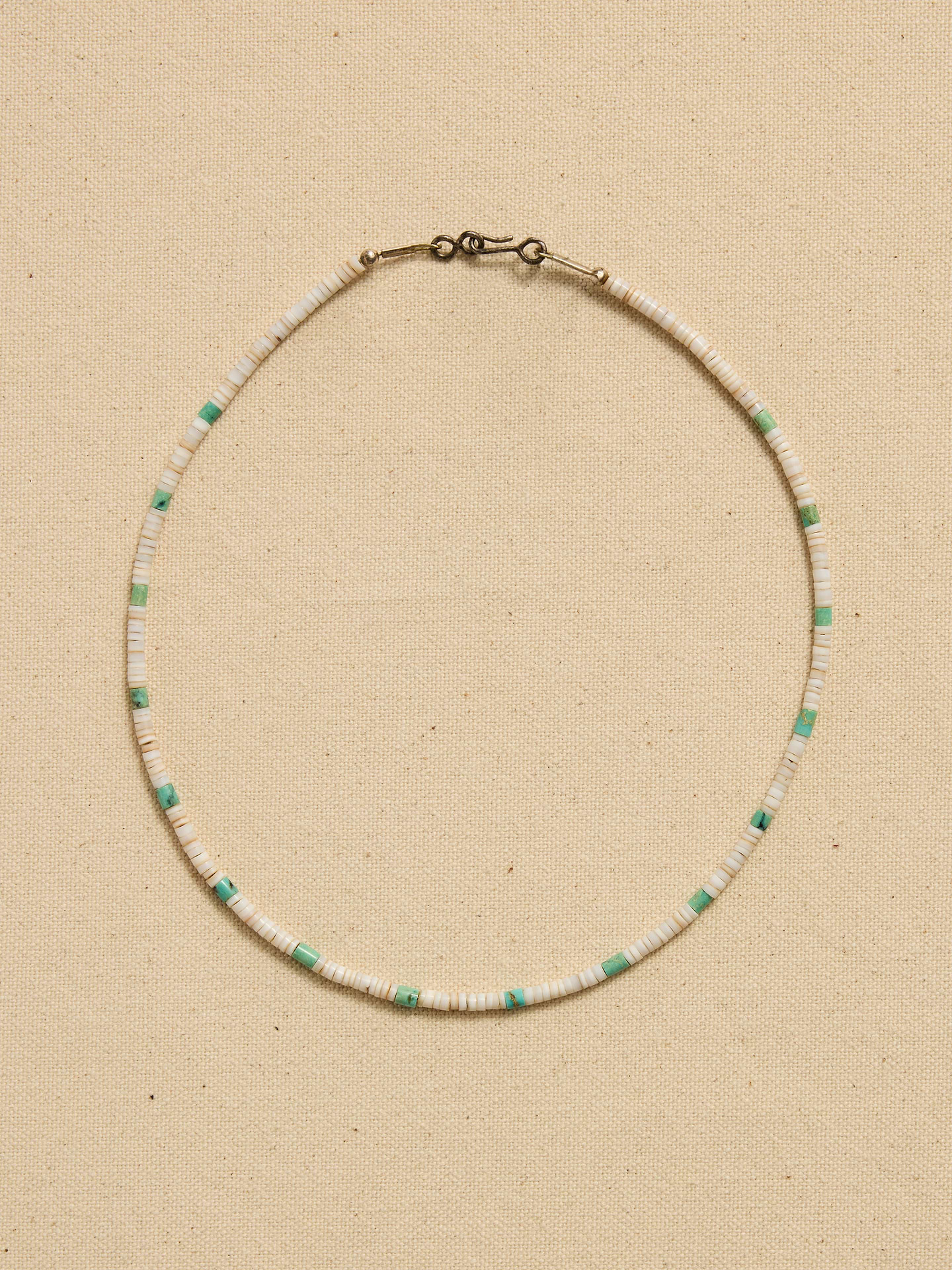 Image number 1 showing, Archive White And Turquoise Beaded Collar Necklace