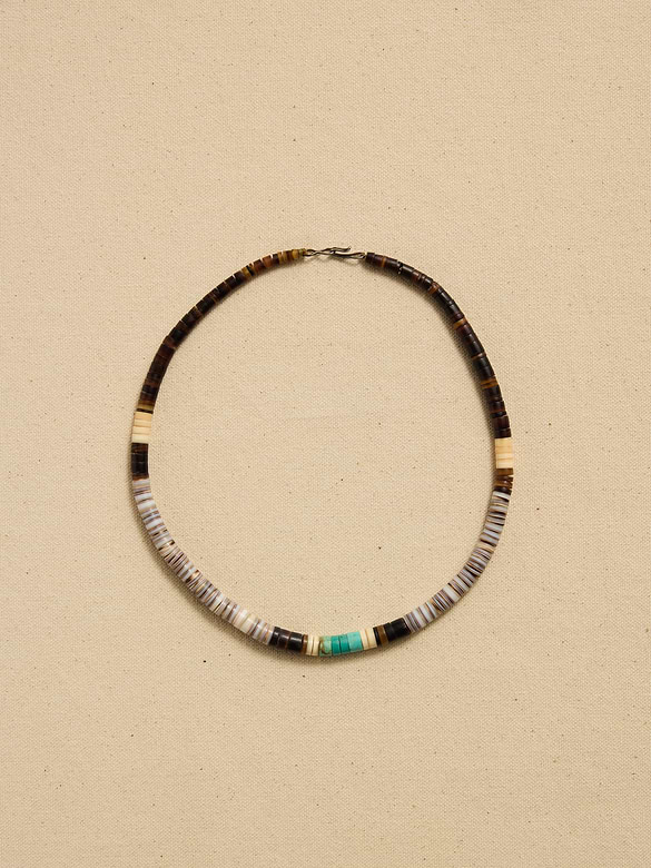 Archive Off-Center Turquoise Beaded Choker Necklace