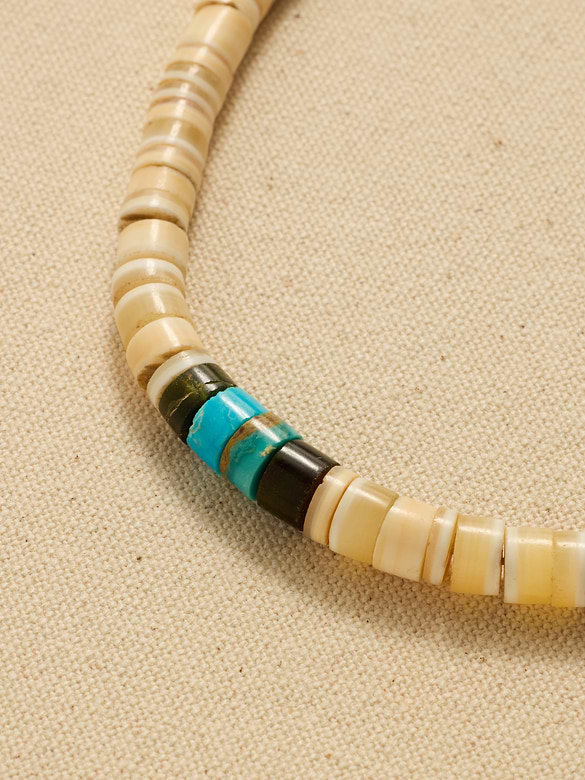 Archive Turquoise-Centered Beaded Choker Necklace