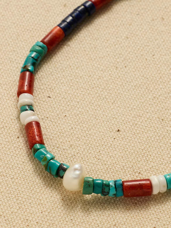 Archive Pearl-Centered Beaded Princess Necklace