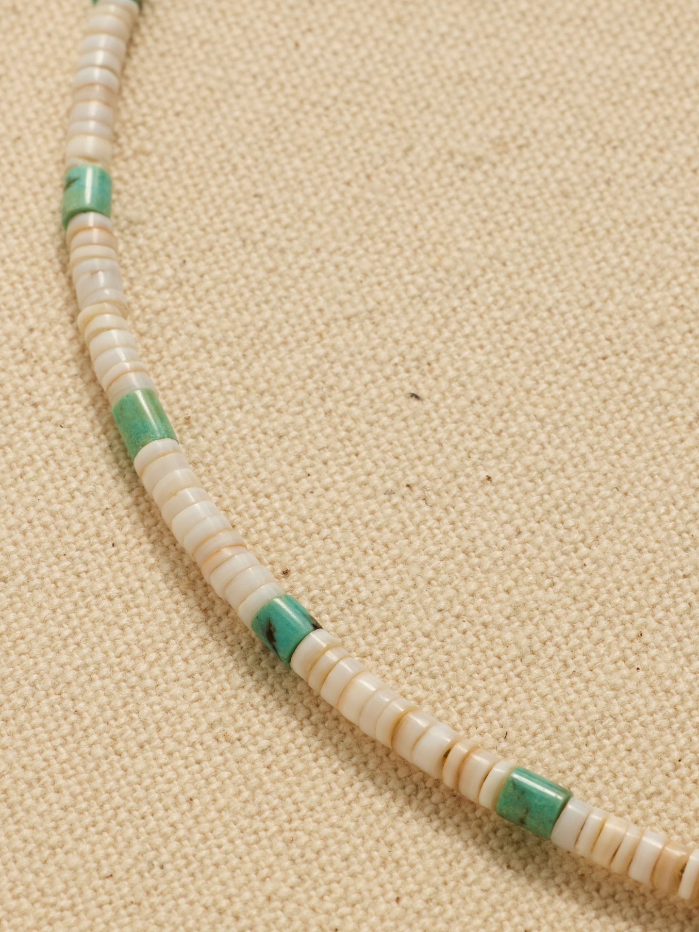 Image number 2 showing, Archive White And Turquoise Beaded Collar Necklace