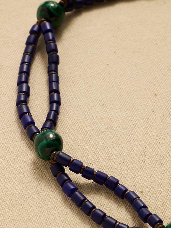 Archive Double Lapis Beaded Opera Necklace