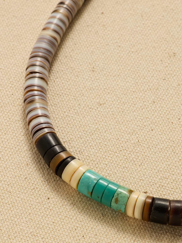 Archive Off-Center Turquoise Beaded Choker Necklace